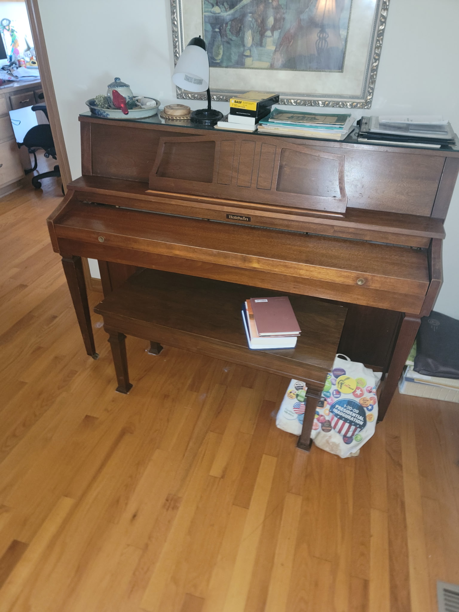 Baldwin upright piano ready for moving in Richmond VA